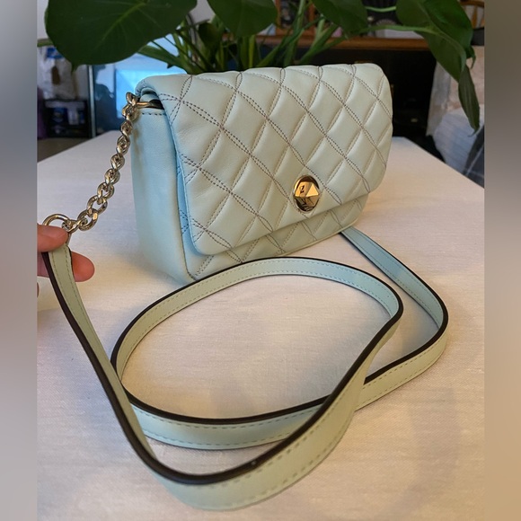 Mint Green Quilted Crossbody Bag - Picture 2 of 8